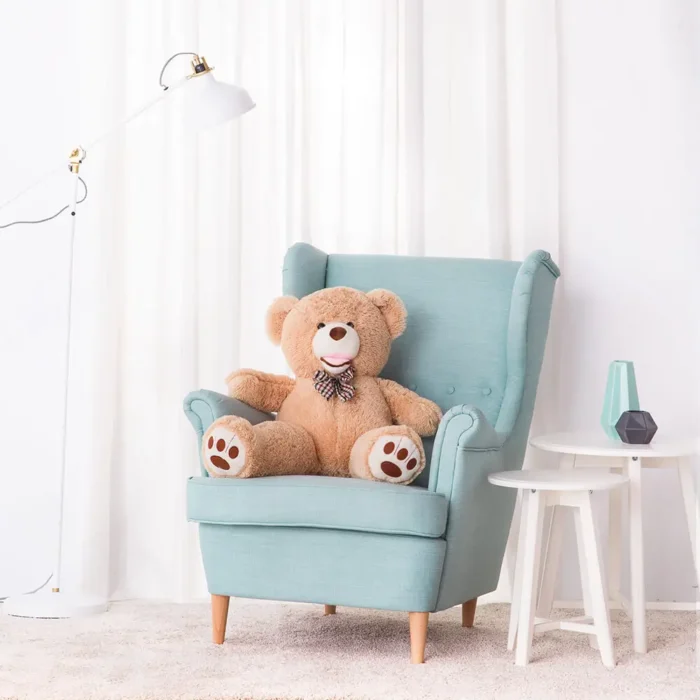 Big Plush Teddy Bear, Soft Toy, 100 Cm, 39 Inches, 3.3 Feet, Light Brown, Bobo - Imagen 1